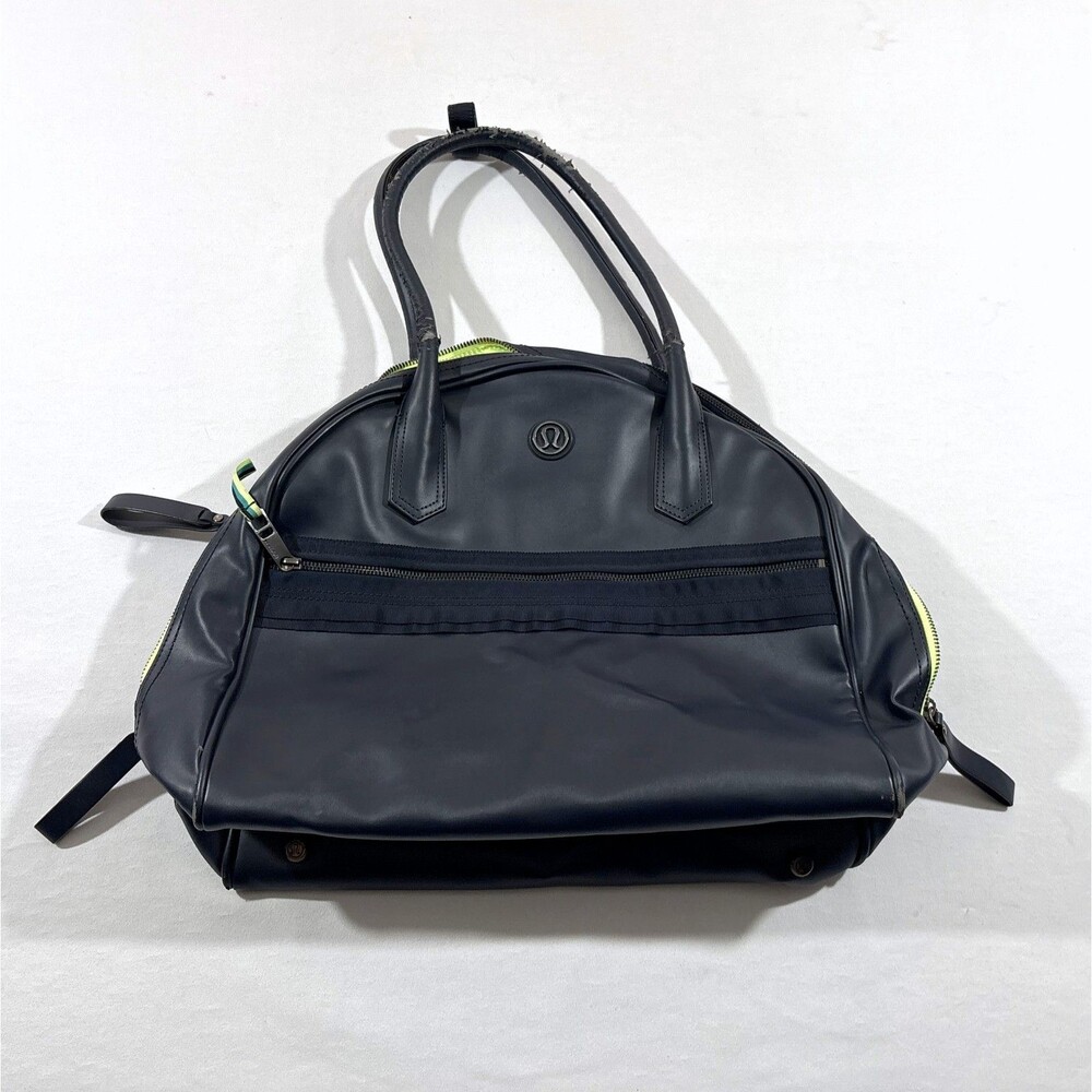 Lululemon Sweat Once a Day Gym Fitness Laptop Workout Blue Travel Duffle Bag